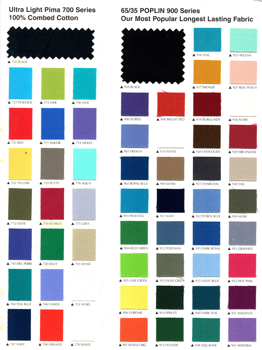 Trading Jacket Options and Fabric Swatches